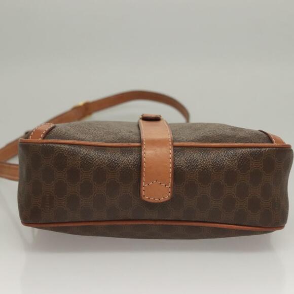 CELINE Macadam Canvas Shoulder Bag Pvc Leather Brown Gold - Picture 9 of 12